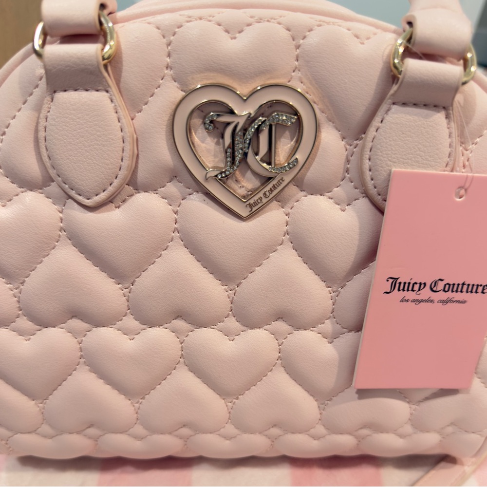 Juicy Couture Blush Heart Quilted Shoulder Bag